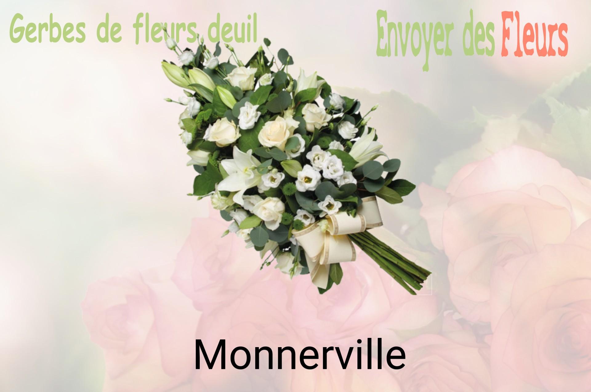 Gerbe de fleurs de deuil livrée à Monnerville